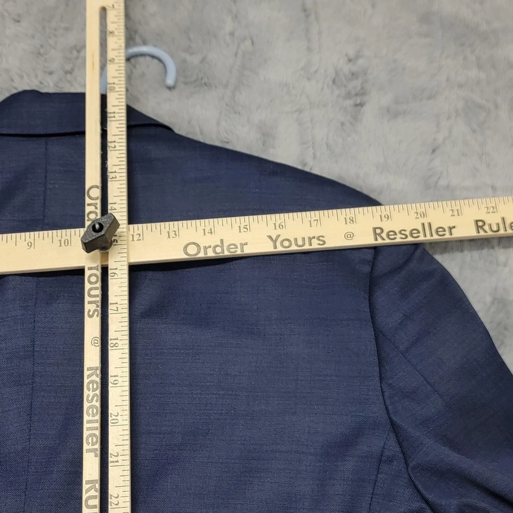 Kenneth Cole Blazer Mens 44L (Fits 42L) Blue Wool Stretch Awearness Suit Jacket